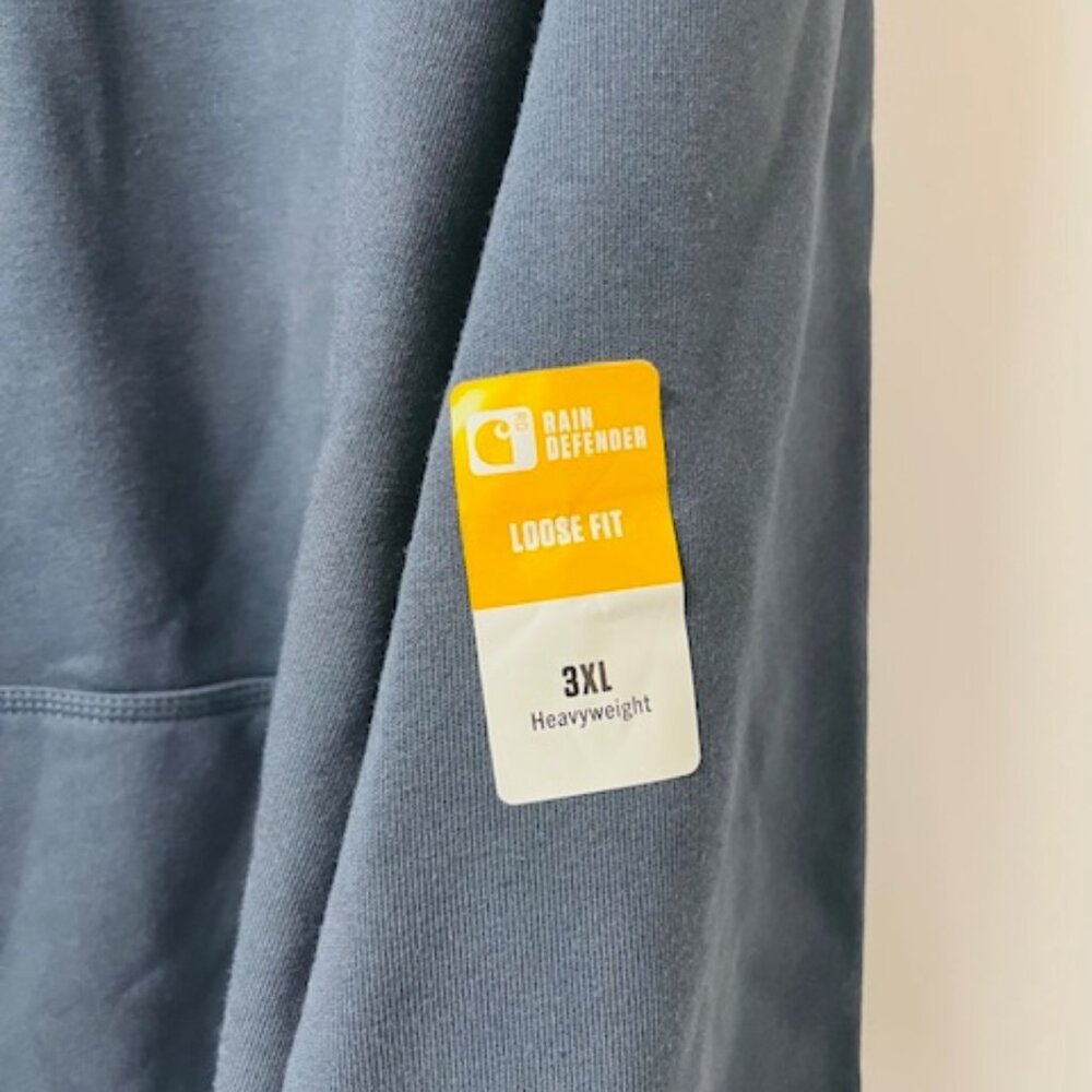 Carhartt Rain Defender Loose Fit Heavyweight Hoodie in New Navy, Size 3XL- NEW - Picture 2 of 4